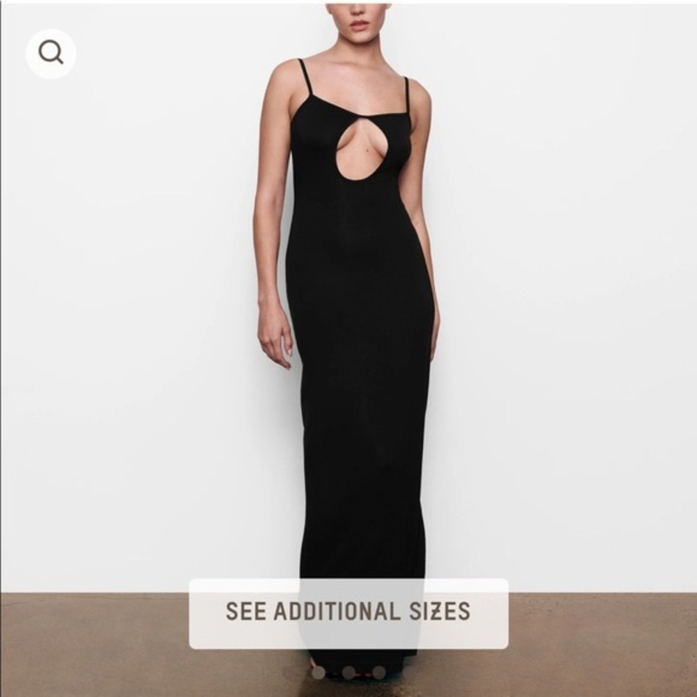 SKIMS Black Jersey Keyhole Dress